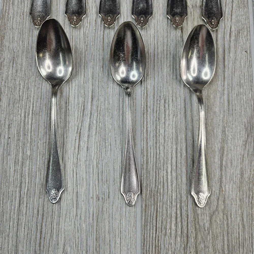 Oneida Georgian 1912 Silverplate Forks Spoons Flatware‎ Set 9 Pieces Vintage